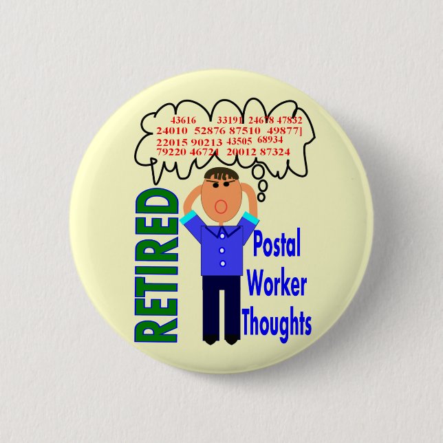 Chapa Redonda De 5 Cm Códigos postales divertidos jubilados de los (Anverso)