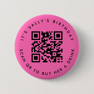 Chapa Redonda De 5 Cm Códigos Qr personalizados Cash App Pin de cumpleañ