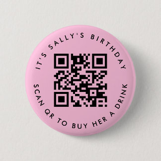 Chapa Redonda De 5 Cm Códigos Qr personalizados Cash App Pin de cumpleañ