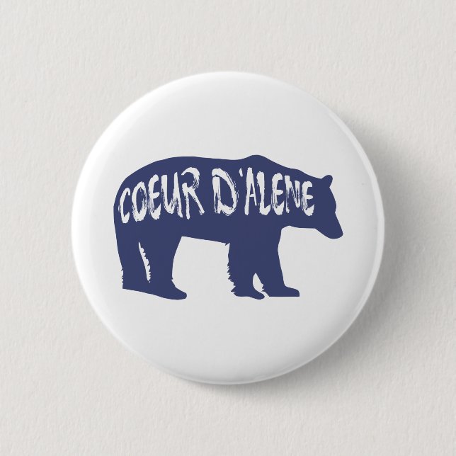 Chapa Redonda De 5 Cm Coeur d'Alene Idaho Bear (Anverso)
