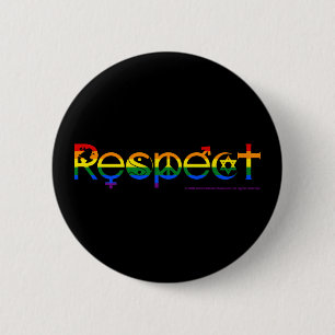 Chapa Redonda De 5 Cm Coexistir con Respeto Orgullo Gay