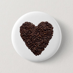 Chapa Redonda De 5 Cm Coffee Heart