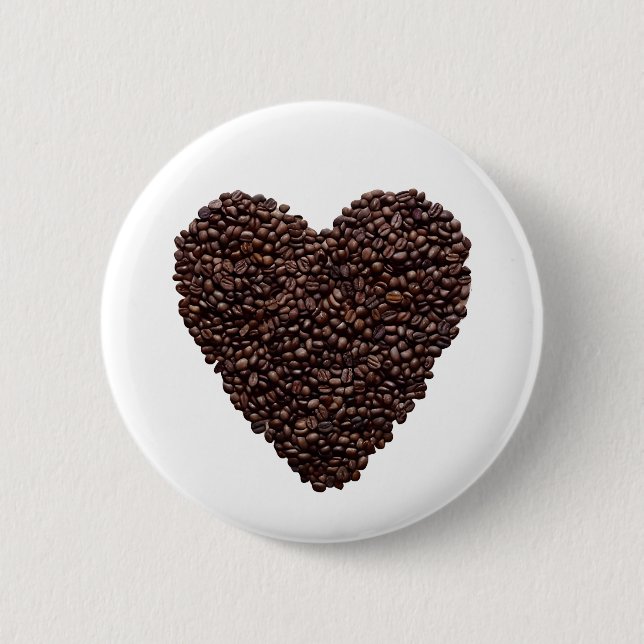Chapa Redonda De 5 Cm Coffee Heart (Anverso)