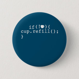 Chapa Redonda De 5 Cm Coffee Refill Smart Coding Software Engineer