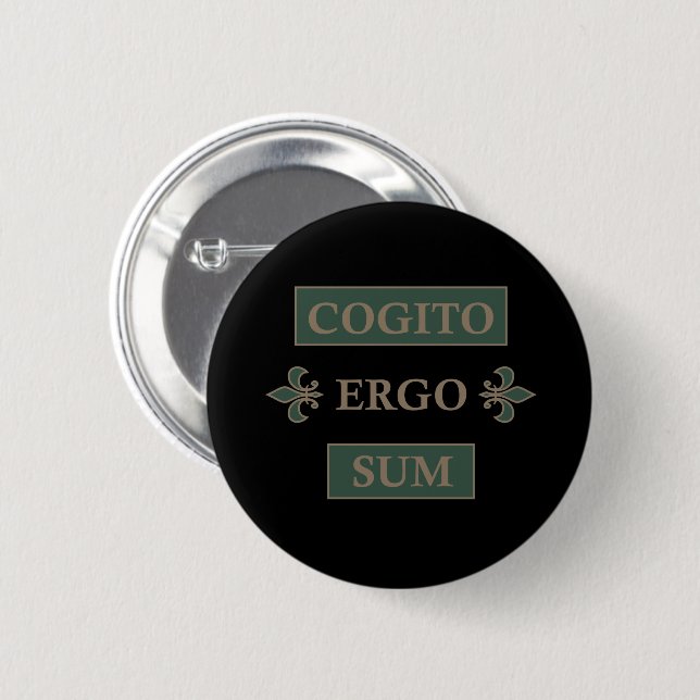 Chapa Redonda De 5 Cm Cogito ergo sum (Anverso y reverso)