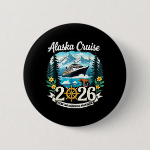 Chapa Redonda De 5 Cm Coincidencia Familia Amigos y Grupo Alaska Alasca