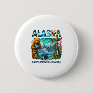 Chapa Redonda De 5 Cm Coincidencia Familiar Amigos Y Grupo Alaskan Alask