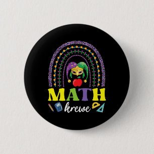 Chapa Redonda De 5 Cm Colas de máscaras Arcoiris Mardi Gras Math Krewe T
