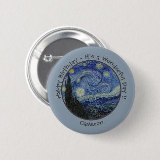 Chapa Redonda De 5 Cm colección de artículos de Van Gogh The Starry Nigh