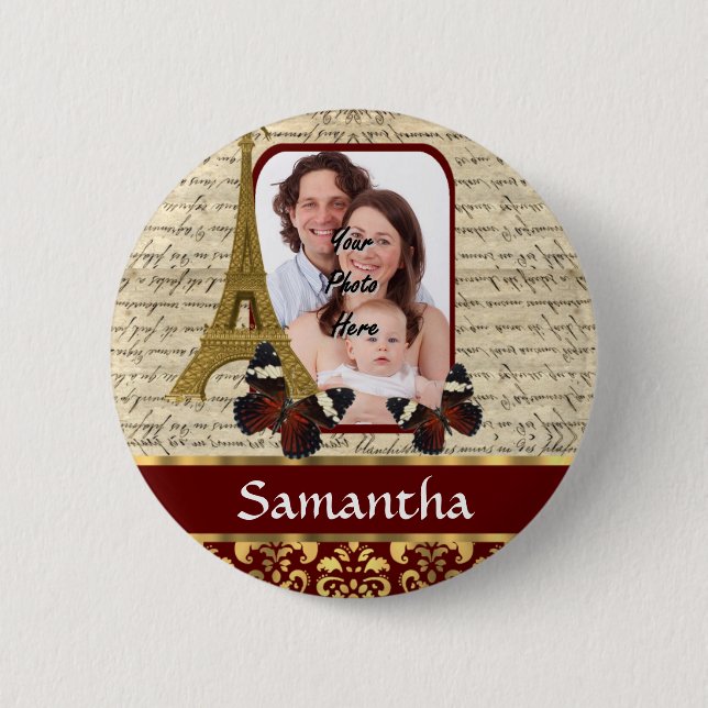 Chapa Redonda De 5 Cm Colección de París de época (Anverso)