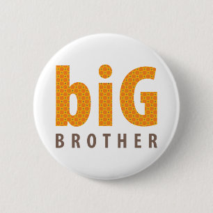 Chapa Redonda De 5 Cm COLECCIÓN DE SIBLINGS - hermano mayor {naranja}