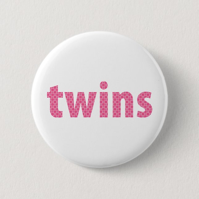Chapa Redonda De 5 Cm COLECCIÓN DE TWINS - chicas {rosado} (Anverso)