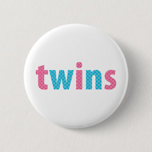 Chapa Redonda De 5 Cm COLECCIÓN DE TWINS - mixto {aqua + rosa}