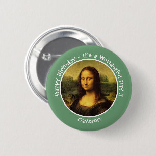 Chapa Redonda De 5 Cm Colección Fiesta Leonardo da Vinci Mona Lisa