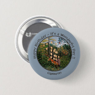 Chapa Redonda De 5 Cm Colección Henri Rousseau Tiger & Bull Fiesta Items