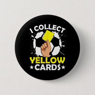 Chapa Redonda De 5 Cm Colecciono Tarjetas Amarillas Fútbol