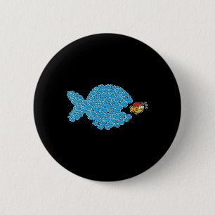 Chapa Redonda De 5 Cm Colegio Peces Azules A Punto De Poner Pescado Nara
