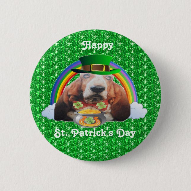 Chapa Redonda De 5 Cm Colgante de botones Happy St Patrick's Day (Anverso)