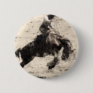 Chapa Redonda De 5 Cm Colgar - Bronco Busting Champ