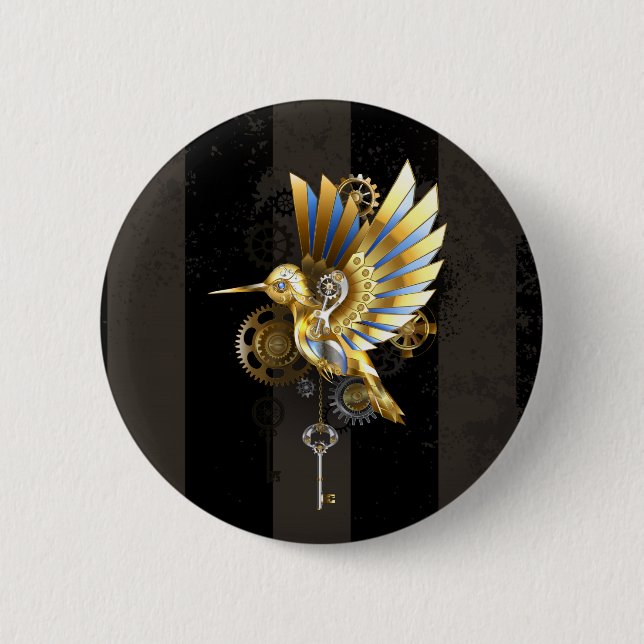 Chapa Redonda De 5 Cm Colibrí mecánico (Anverso)