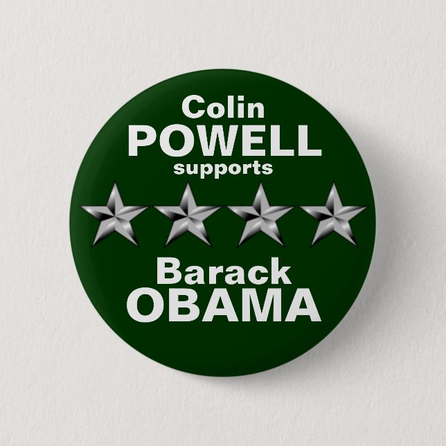 Chapa Redonda De 5 Cm Colin Powell (Anverso)
