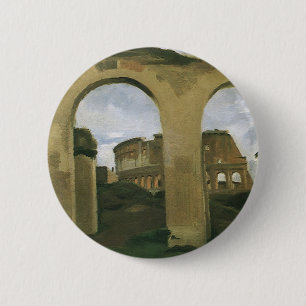 Chapa Redonda De 5 Cm Coliseo visto a través de las Arcadas en Roma, Ita