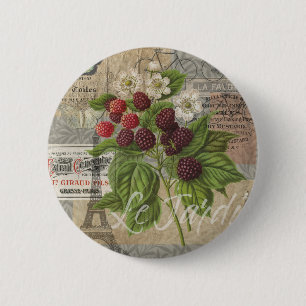 Chapa Redonda De 5 Cm Collage de Arte de Ephemera Francés de Moras Vinta