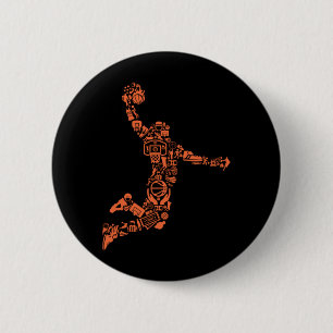 Chapa Redonda De 5 Cm Collage de baloncesto