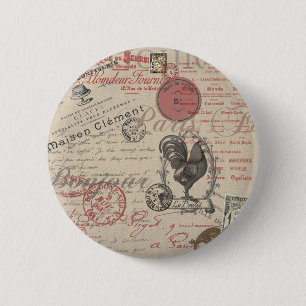 Chapa Redonda De 5 Cm Collage de escritura a mano en francés