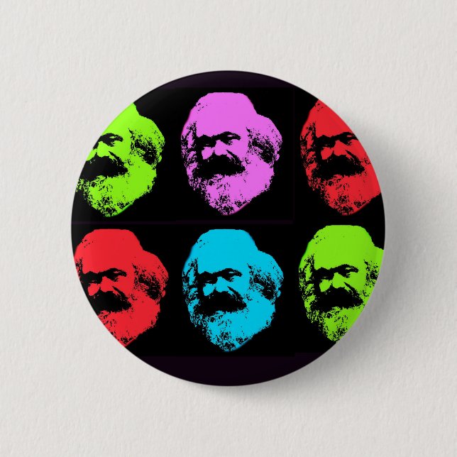 Chapa Redonda De 5 Cm Collage de Karl Marx (Anverso)