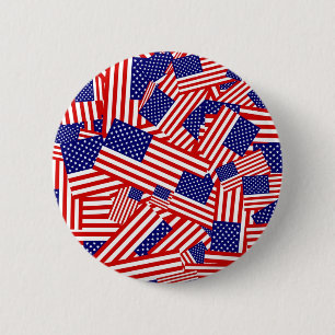 Chapa Redonda De 5 Cm Collage de la bandera americana
