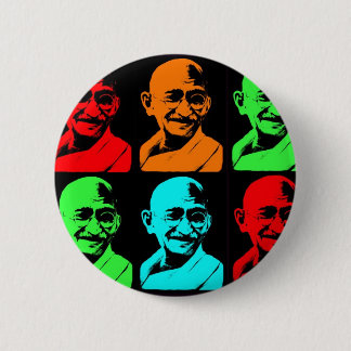 Chapa Redonda De 5 Cm Collage de Mahatma Gandhi