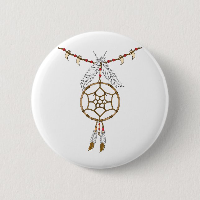 Chapa Redonda De 5 Cm Collar Dream Catcher (Anverso)