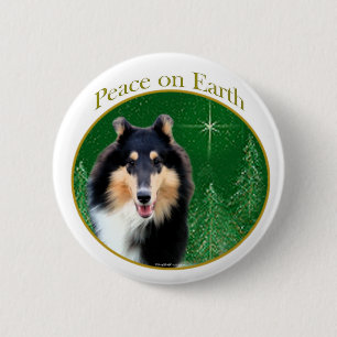 Chapa Redonda De 5 Cm Collie (áspera) Paz