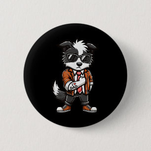 Chapa Redonda De 5 Cm Collie Fronteriza Yo Amo A Papá Gracioso Tattoo Pe