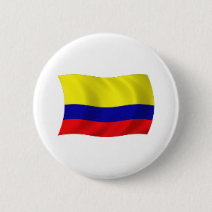 Chapa Redonda De 5 Cm Colombia Flag Button