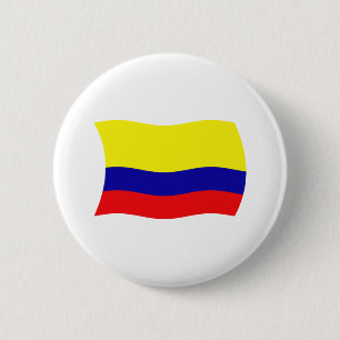 Chapa Redonda De 5 Cm Colombia Flag Button