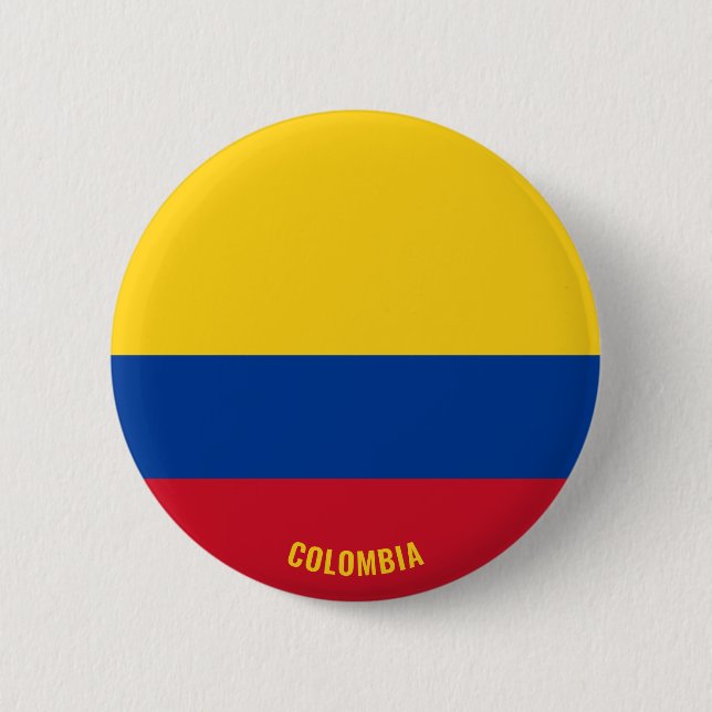 Chapa Redonda De 5 Cm Colombia Flag Charming Patriotic (Anverso)