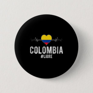 Chapa Redonda De 5 Cm Colombia #libre Colombia Libre Bandera Patriota Co