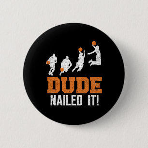 Chapa Redonda De 5 Cm Coloquio Con El Juego De Baloncesto, Vintage Ball