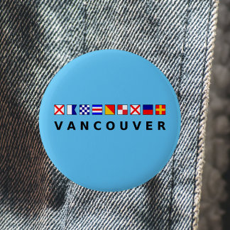 Chapa Redonda De 5 Cm Color de las banderas náuticas de Vancouver Canada