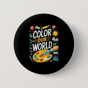 Chapa Redonda De 5 Cm Color Nuestro Mundo Verano Lectura 2025 Pintura de