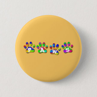 Chapa Redonda De 5 Cm Color Pawprints del arco iris de las patas