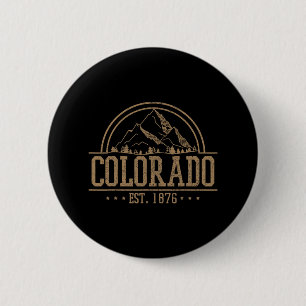 Chapa Redonda De 5 Cm Colorado - Montañas Rocosas Est. 1876 Senderismo A