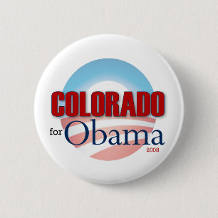 Chapa Redonda De 5 Cm Colorado para Obama