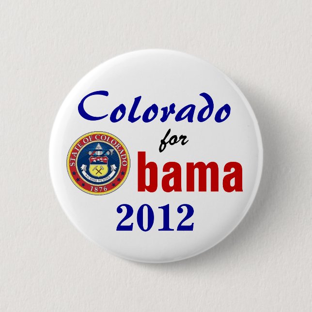 Chapa Redonda De 5 Cm Colorado para Obama 2012 (Anverso)