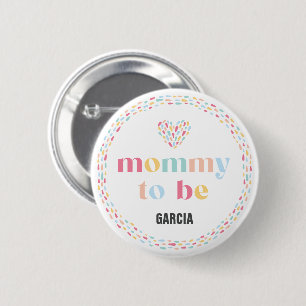 Chapa Redonda De 5 Cm Colores de Arcoíris Pastel Baby Shower Mamá a bord