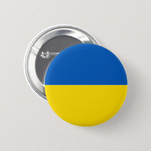 Chapa Redonda De 5 Cm Colores de bandera de Ucrania sólidos