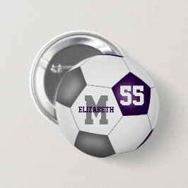 Chapa Redonda De 5 Cm colores de equipo gris morado chicas de fútbol per