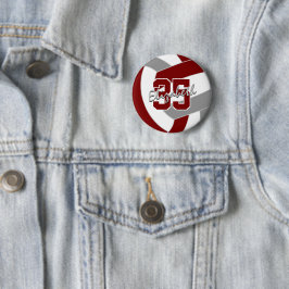 Chapa Redonda De 5 Cm colores del equipo de voleibol gris marrón